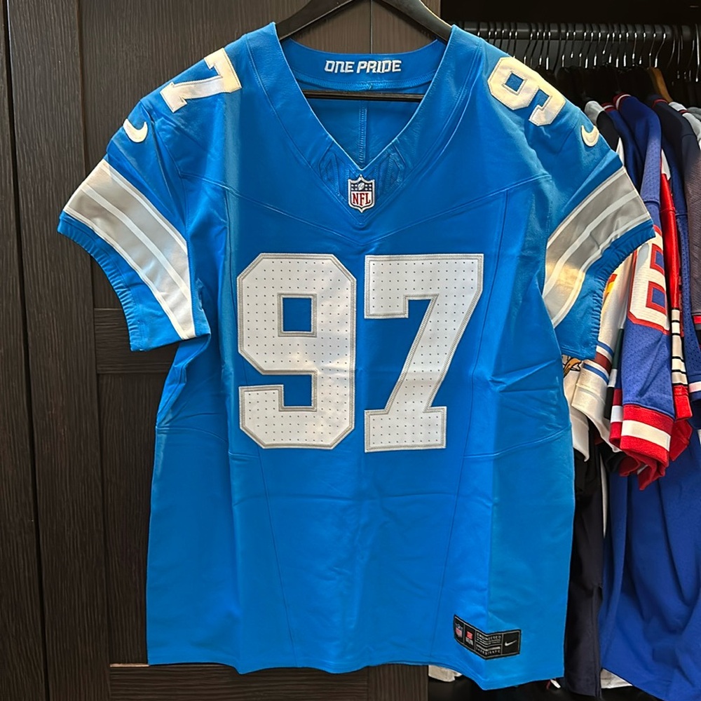 Aidan Hutchinson Detroit Lions Nike Vapor F.U.S.E. Elite Jersey - Blue